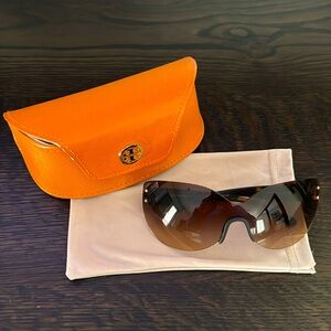 Tory Burch Tortoise Cat Shield sunglasses